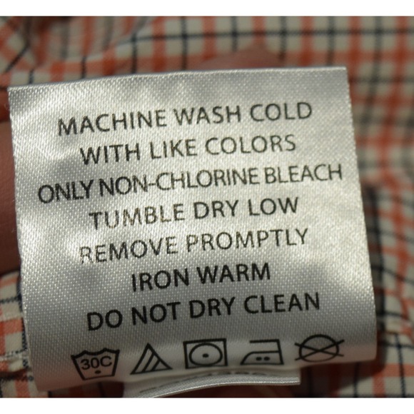 Simms Mens Long Sleeve Fishing Lightweight Casual Shirt Orange Plaid Small - Picture 9 of 11